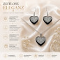 Preview: Herz Schmuckset Edelstahl handgefertigte Halskette & Ohrringe